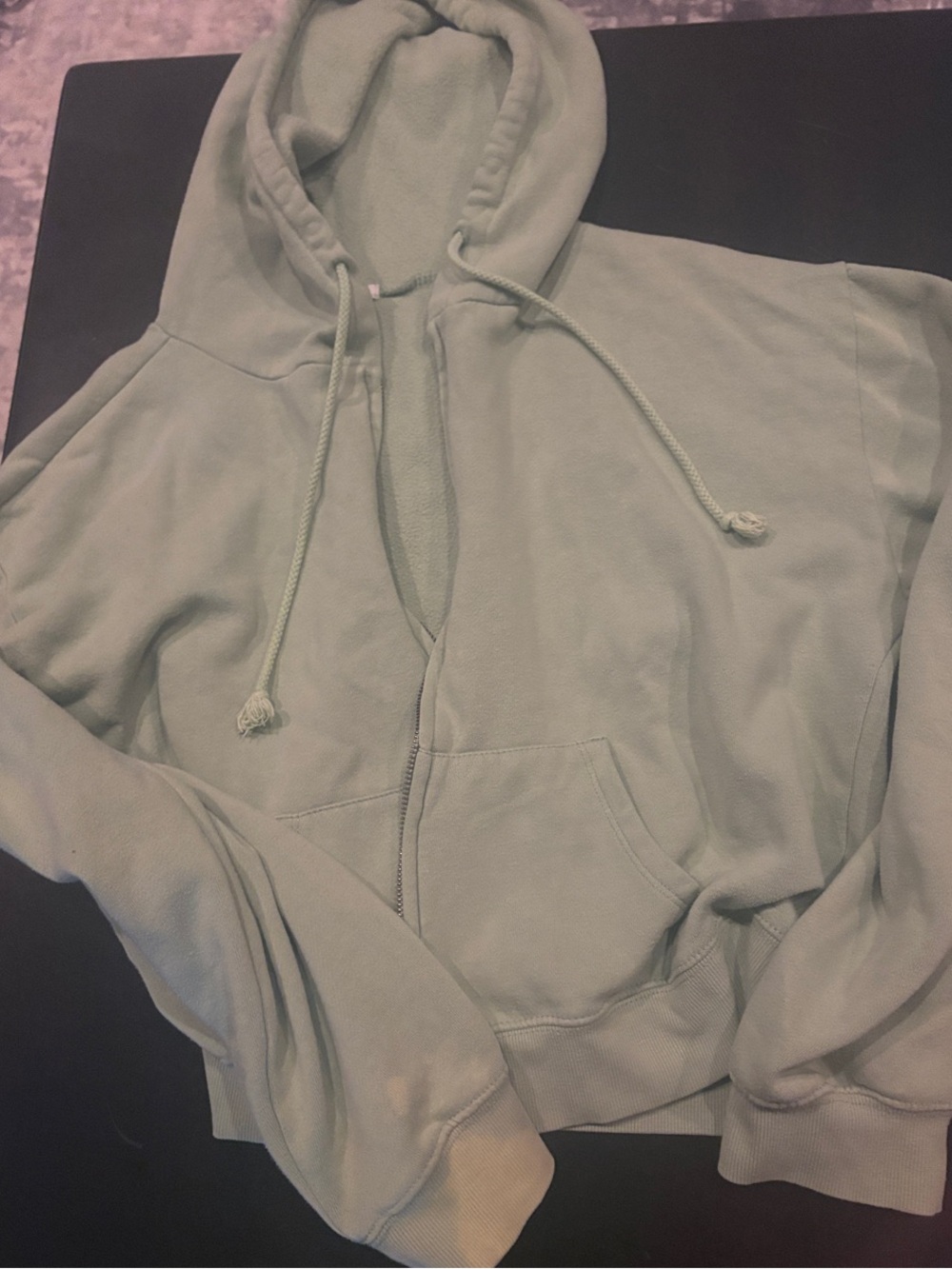 Women's Sage Green Zip Hoodie Jacket - Casual Lightweight Pullover